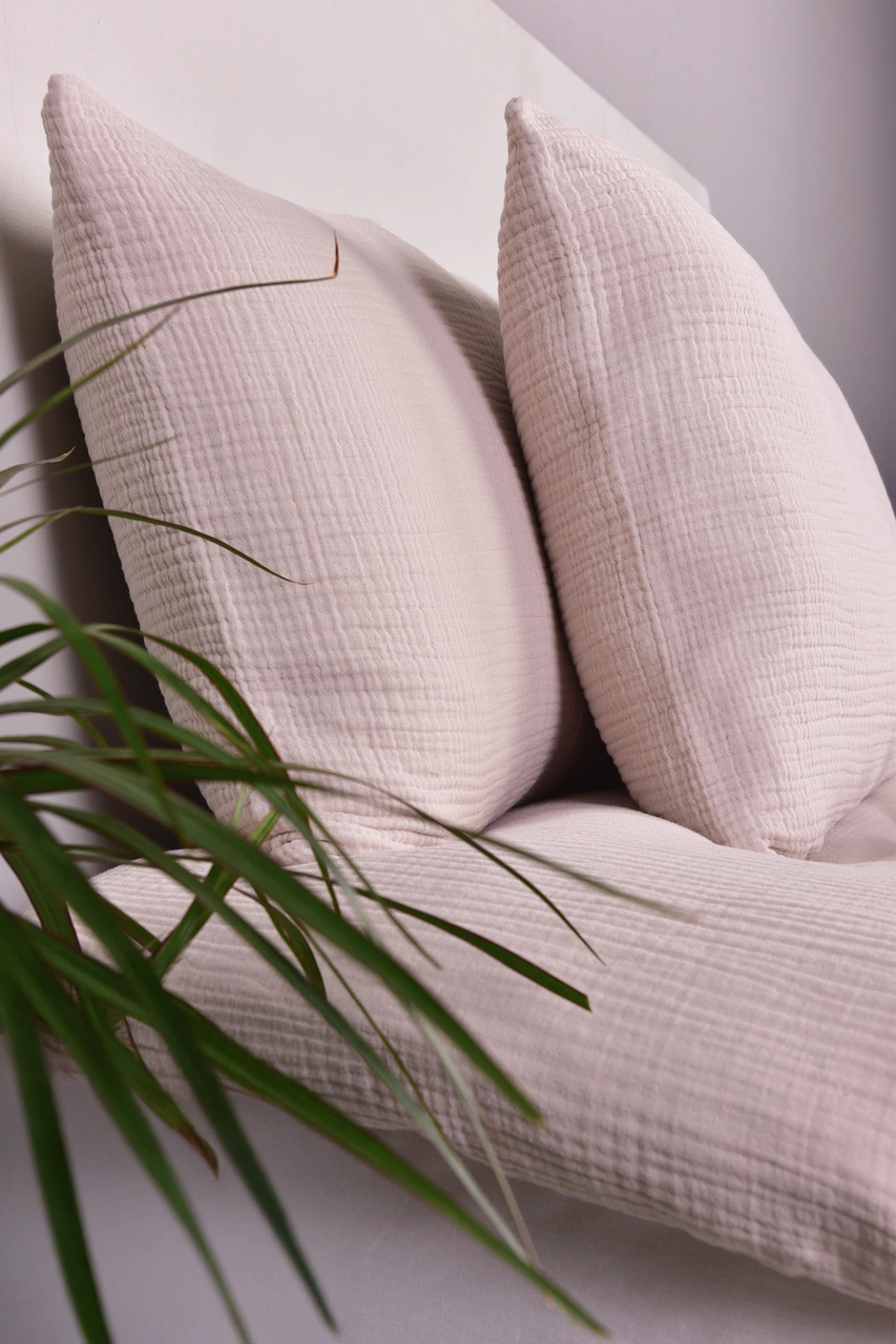 Müslin Çift Kişilik Nevresim Takımı Bej Bej