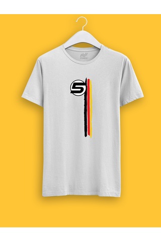 Fnbx Sebastian Vettel 3 Çizgili T-shirt Beyaz