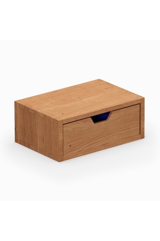 Desna Tek Katlı Tek Çekmeceli Mini Dolap - Kiraz 18 Cm Uzunluk X 12.1 Cm Derinlik X 7.2 Cm Woodsaka Doğal Ahşap