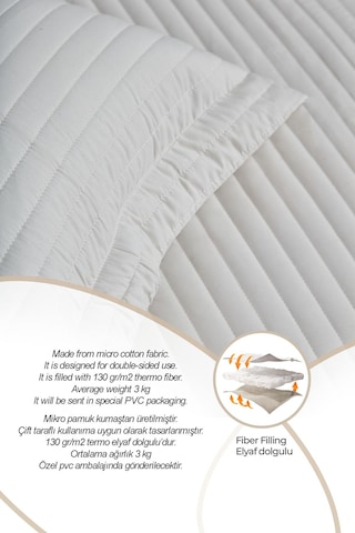 %100 Pamuk Yatak Örtüsü Pike Takımı Tek Kişilik Judy Yatay Çizgili Kapitone Günlük