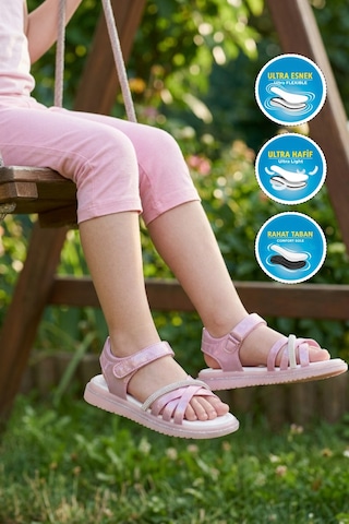 Cool Maya P Pembe Cırtlı Kız Çocuk Sandalet