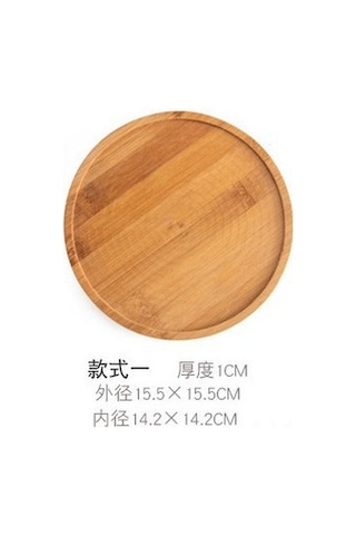 Yaozixa Ev İçi Bitki Süsleri İçin Bambu Materyalden Yapılmış Dayanıklı Süs Tabağı - Dış Çap 15.5 Cm, İç Çap 14.5 Cm