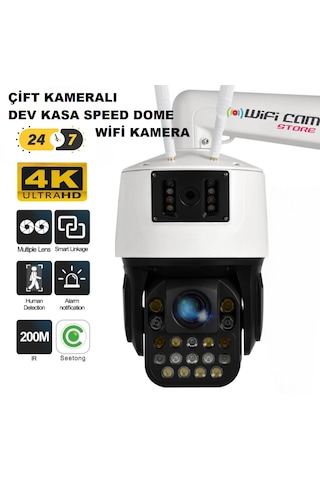 Çift Kameralı 42x Optik Zoom Dev Metal Kasa Wıfı Kamera