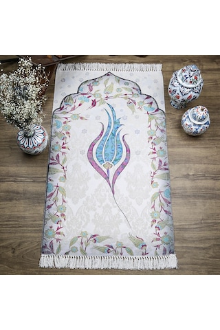 İnce Pamuk Seccade Turkuaz - Lale 70x117 Cm - 370 Gr Çok Renkli