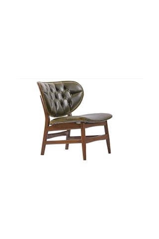 Bengimobilya Sandalye Zus185 Kapitone Model Ahşap Retro Iskelet Yeşil Suni Der