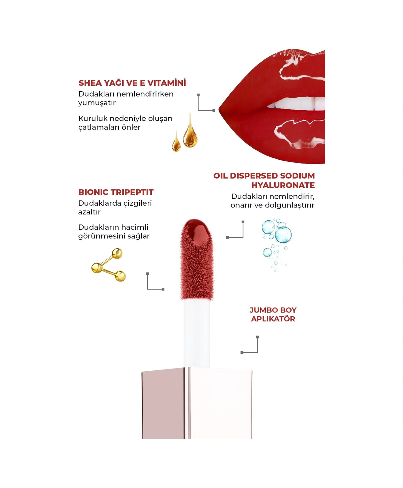 Alix Avien Maxivolumizer Lipgloss 220 Luscious Cherry Kalıcı Ve Nemlendirici Ruj Dolgunlaştırıcı Etki