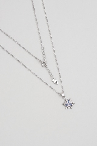 So Chic Elsa 18 Ayar Beyaz Altın Kaplama 43 Cm Gümüş Kar Tanesi Kolye