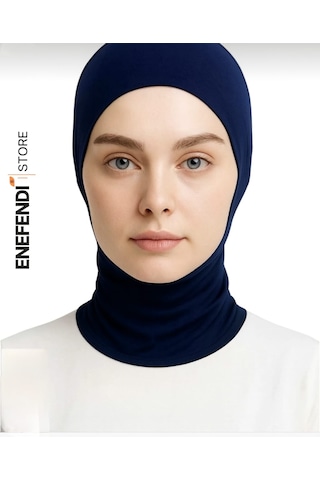 Nf Nd Enefendi Boyunluklu Spor Bone Lacivert Tesettür Hijab Geçmeli Hazır Bone Rahat Ve Şık Penye Kullanım Lacivert