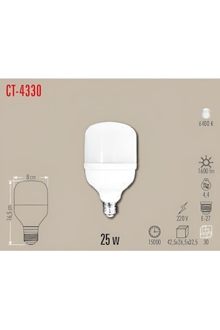 Cata - 25w Led Ampül Beyaz Işık 1 Adet