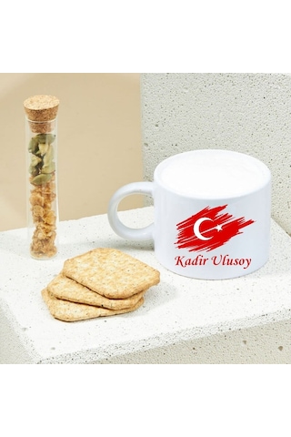 Kişiye Özel Ay Yıldız Tasarımlı Motto Kahve Fincanı Hediye Ve Özel Günler İçin Şık Tasarım Beyaz