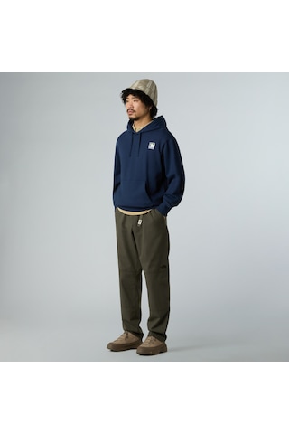 The North Face Mountain Logo Relaxed Erkek Kapüşonlu Sweatshirt-32356 Lacivert