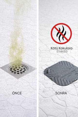 3'lü Gri Silikon Gider Kapağı Sabunluk Evye Süzgeci Seti Banyo Mutfak Koku Önleyici
