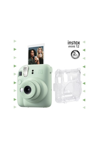 Fujifilm Instax Mini 12 Fotoğraf Makinesi + Şeffaf Kılıf Yeşil