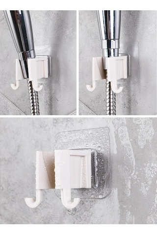 Banyo Dekoru İçin Yapışkanlı Çift Askılı Lif Tutucu 2 Kademe Duş Başlığı Diğer