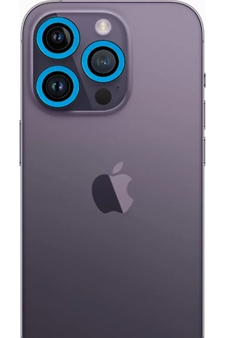 Newface Apple Uyumlu iPhone 12 Pro Max Neon Fosforlu Kamera Lens - Mavi,