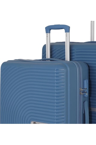 Mçs Bavul Büyük Ve Kabin 2li Set Kırılmaz Silikon Valiz V374 Sky Blue Sky Blue