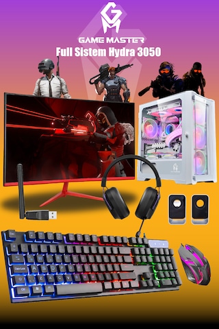 Gm Game Master Hydra 3050 i3-12100F RTX3050 23.8" Full Sistem Free Dos Masaüstü Bilgisayar