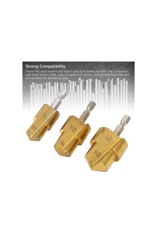 Samdoo 19mm-24mm-31mm 3'lü Bor Grup: Yüksek Karbon Çelikten Yapılmış Ppr-pvc Boru Genişletici, Hızlı Montaj İçin Elektrik Matkap Uyumlu Adımlı Uçlar