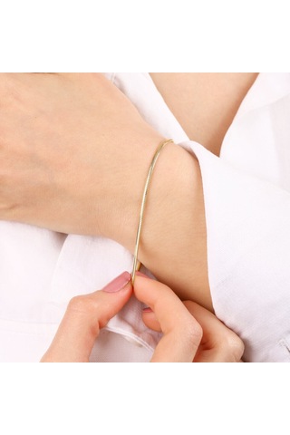 14 Ayar Altın Balık Sırtı Bileklik 2 Mm Sarı Altın