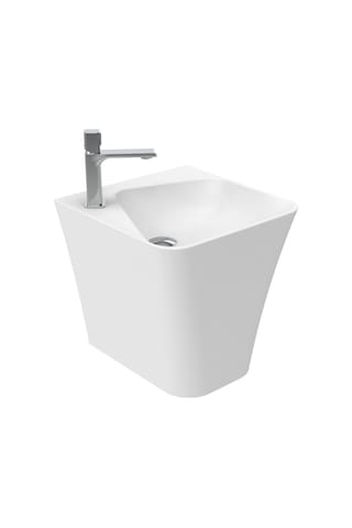 Creavit Avis AV145 Monoblok Batarya Delikli Beyaz Lavabo Beyaz 45 x 45 CM