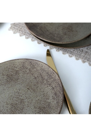 Keramika Mat Toprak Stella Pasta Tabağı 23 Cm 6 Adet 20572 Kahverengi