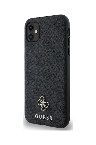 Apple Uyumlu iPhone 11 Kılıf Guess Lisanslı Magsafe Şarj Özellikli Small 4g Classic Kapak Siyah