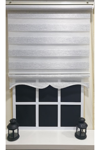 Zebra Stor Perde Siyah Çizgli Etek Dilimli Stb851 V 01 Siyah