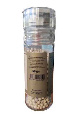Buhara Tane Beyaz Biber Değirmen Kapak Cam 50 G