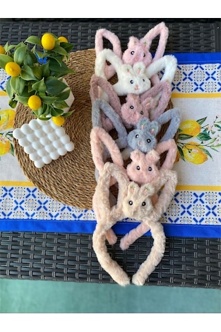 6'lı Settavşan Peluş Taç Renkli Çok Renkli