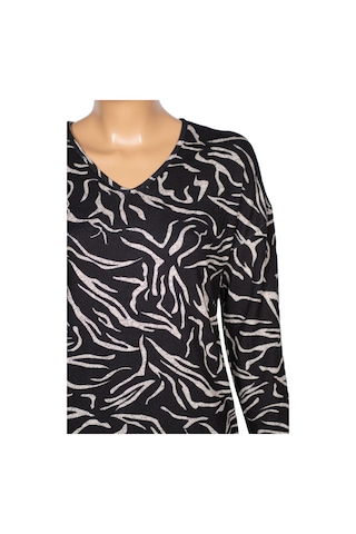 Barem Kadın Lina Büyük Beden Kışlık V Yaka Yumoş Siyah Bluz D07 Siyah