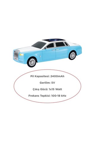 Bluetooth Hoparlör Rolls-royce Görünümlü Araba Led Ekranlı 15w Tws Fm Usb Speaker D82