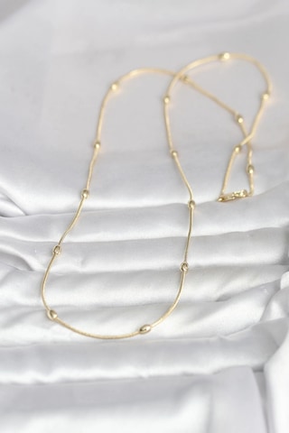 Ceylan Adam Cm 14k Gold Renk Yılan Zincirli Damla Topçuk Model 60 Cm Kadın Kolye Çok Renkli