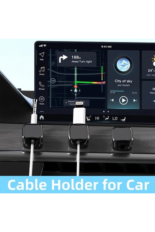 Yaozixa 6 Adet Manyetik Kablolu Kabloları Düzenleyici Klip - Usb, Şarj Ve Hdmı Kabloları İçin Sabitleyici Siyah