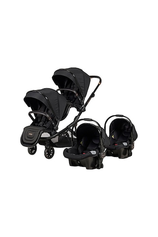 Prego İbiza Plus Travel Sistem İkiz Bebek Arabası 2223 Siyah