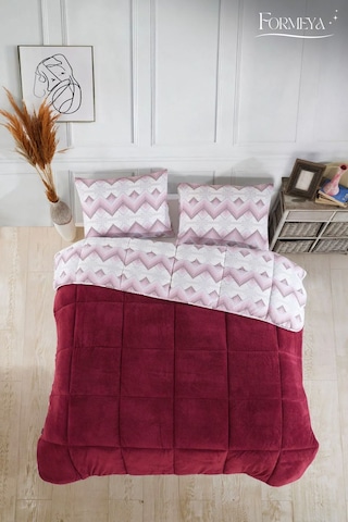 Formeya Bordo Çift Kişilik Wellsoft Yorgan Yastık Kılıflı