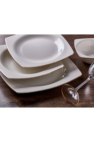 Bernardo Twinkle Gold 53 Parça Yemek Takımı Beyaz - Altın