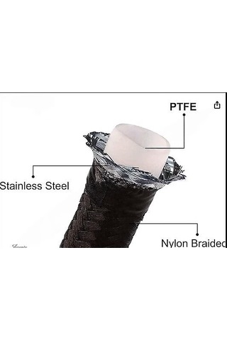 Ptfe 10an Siyah Örgülü Yakıt Hattı Hortumu 3/8