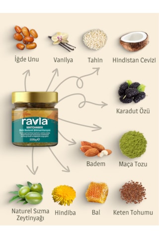 Ravla Matchamix Ballı Bademli Bitkisel Karışım 225 G