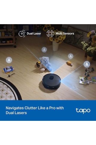 Tapo RV50 Pro Omni 15.000 Pa Robot Süpürge Ve Paspas Siyah