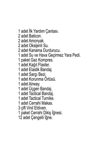 Özel Seri Tatil Hazırlığı Ev Tipi Ofis Gereci Single Sword İlk Yardım Seti - Çantalı Yerli Üretim