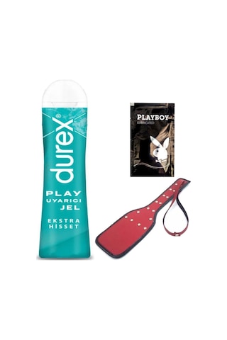 Durex Play Ekstra Hisset Bay Bayan Uyarıcılı Jel 50 Ml + Kırmızı Deri Şaplak + Hediye
