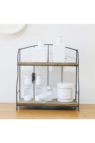 Narin Depolama Rafı Çift Katmanlı Raf Güzellik Tutucu Raf Kedi Metal Organizatör Ev Mutfak Banyo İçin Depolama Tutucular & Amp Raflar 3