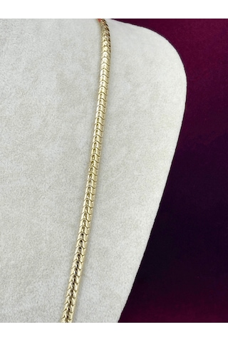14 K Renginde Balık Sırtı Gold Zincir Kolye Gold