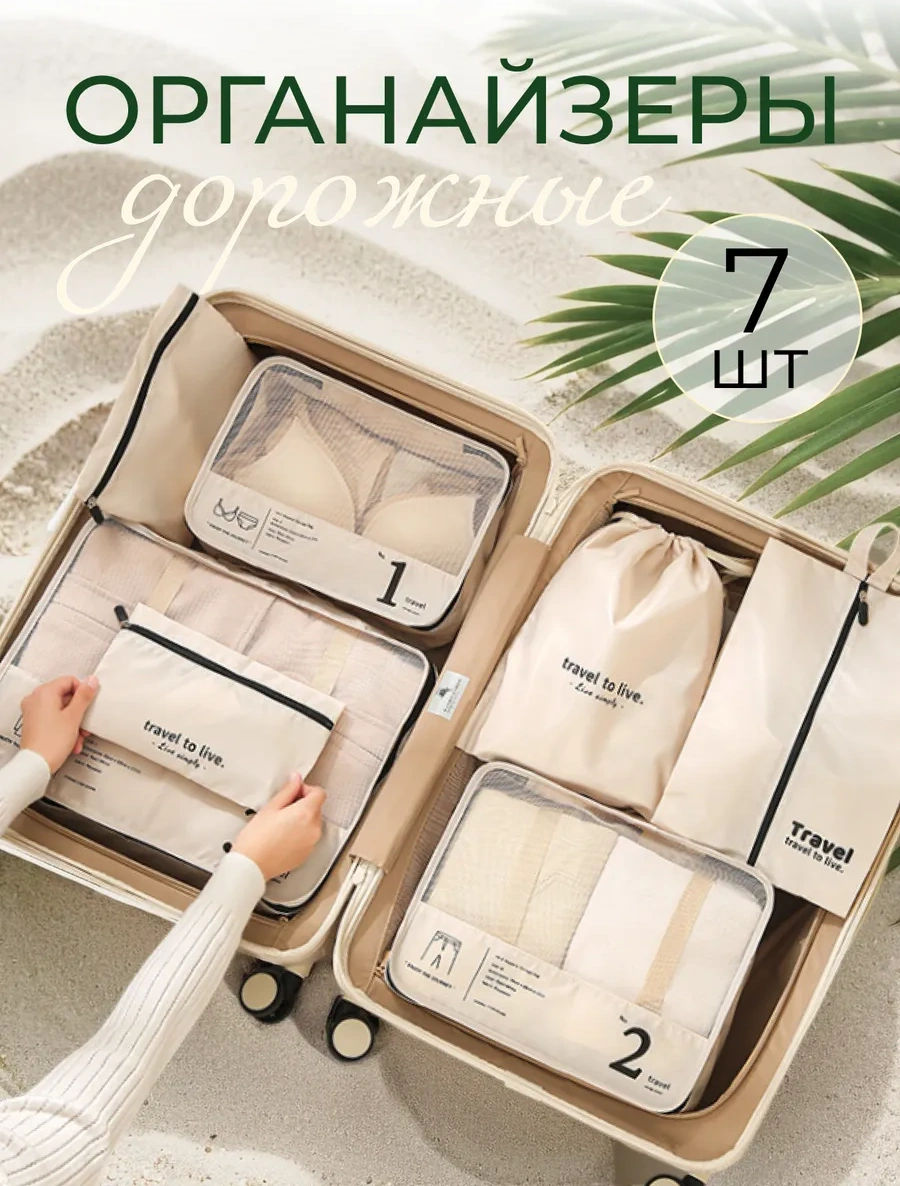 Homlove Valiz İçin Organizatör Seti, 7 Parça. 417374147 Bej