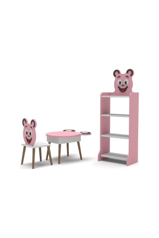Happy Face Çocuk Mobilya Seti Pembe Çok Renkli