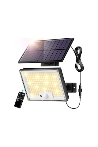 Sigrill Hareket Sensörlü Güneş Enerjili Işıklar, 172 Led, Ip65 Su Geçirmez, 5m Kablolu Sıcak Işık