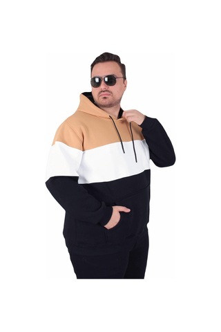 Moc Grande Mocgrande Büyük Beden Kapüşonlu 3ip Sweat Mg 25725 Taba Taba