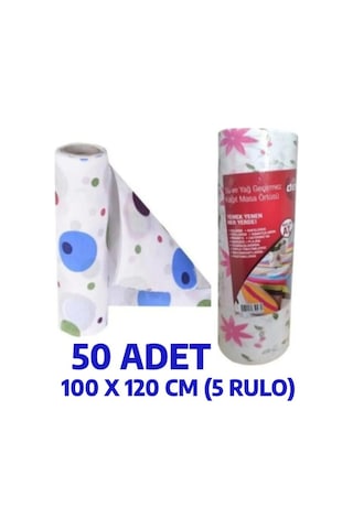 Kapris 100 X 120 Kullan At Masa Örtüsü Sıvı Geçirmez 50 Li 5 Rulo Ekonomik Paket Desenli