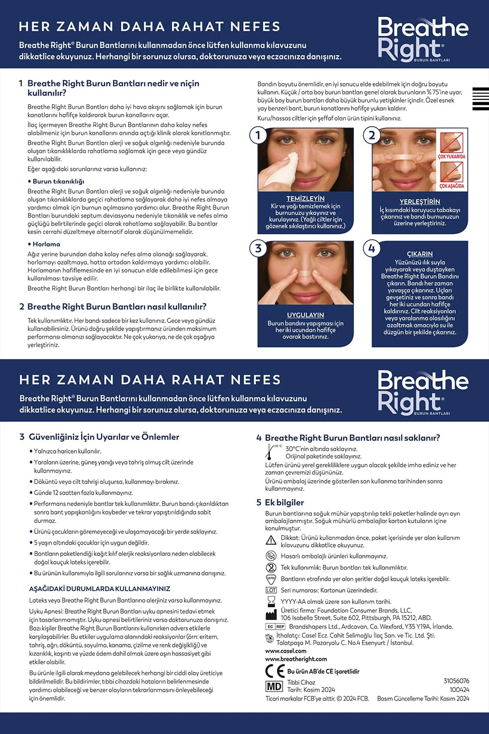 Breathe Right Burun Bandı Büyük 10'lu