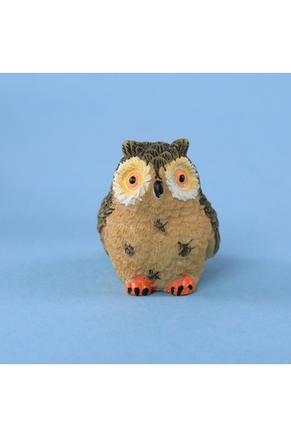 Hangfox Kulaklı Koyu Renkli Ayaklı Baykuş Desenli Reçine Süs Eşyası - Bitki Mikro Manzaralı Ev Dekorasyonu Hediyelik Zakkas 4. Numara